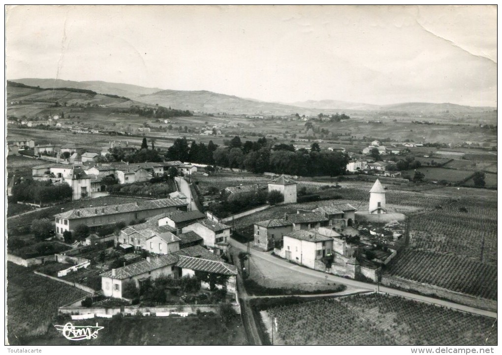 CPSM 69 CHENAS VUE AERIENNE SUR LE MOULIN A VENT 1956    Grand Format 15 X 10,5 Cm - Chenas