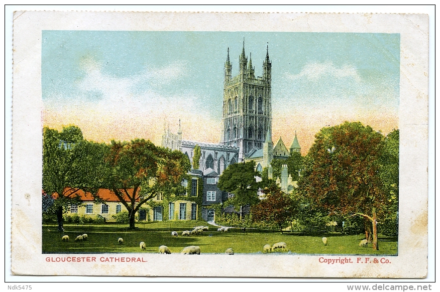 GLOUCESTER CATHEDRAL / POSTMARK - WEEDON (DUPLEX) / ADDRESS - WEYMOUTH, COBURG PLACE - Gloucester