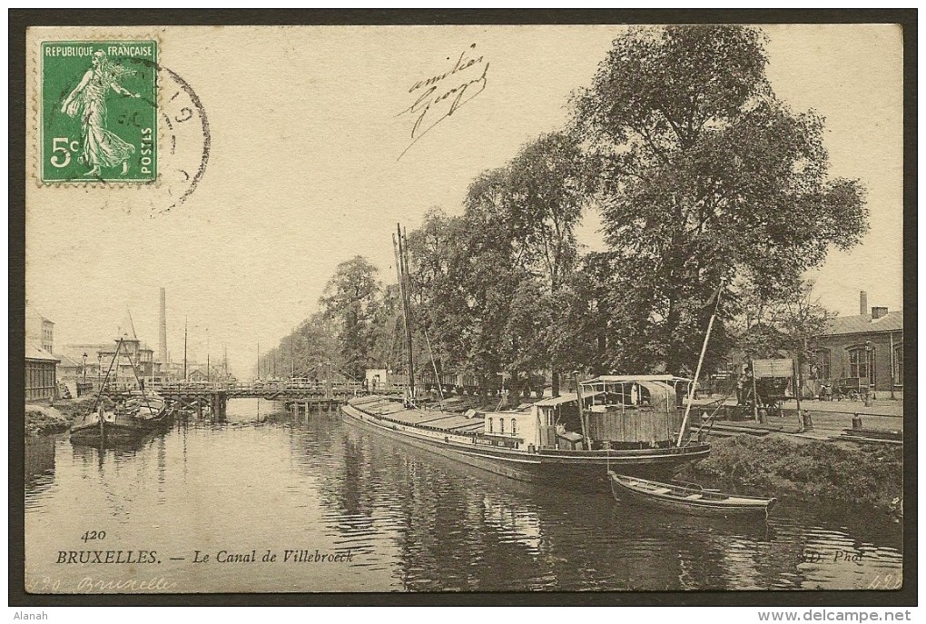 BRUXELLES Rare Le Canal De Villebroeck (ND Phot) Belgique - Maritiem