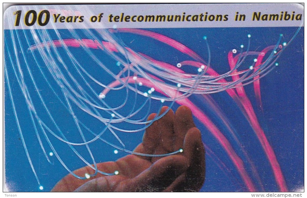 Namibia, NMB-104, 100 Years Of Telecommunications In Namibia, Optic Fibres, 2 Scans. - Namibia