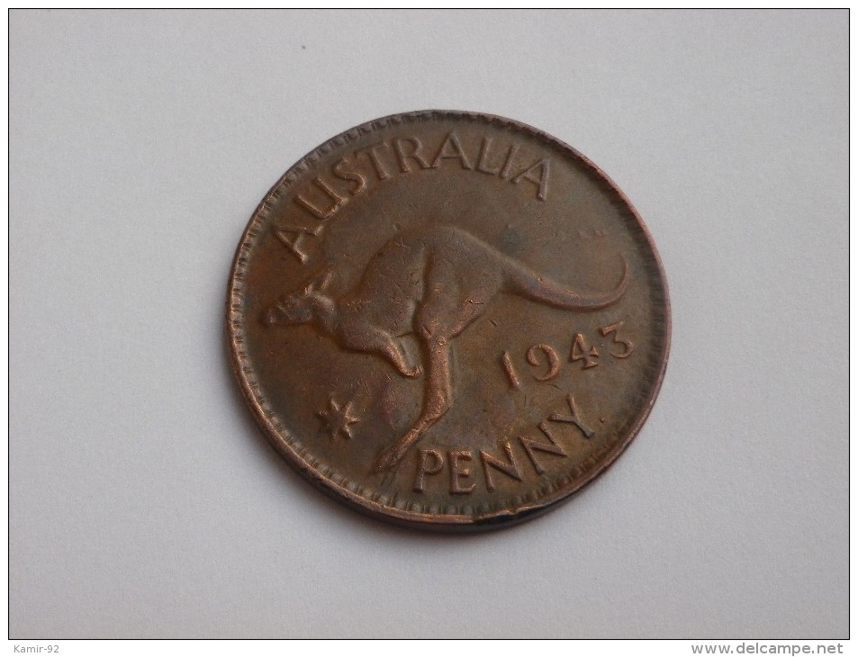 AUSTRALIE 1 PENNY 1943 GEORGE VI //KANGOUROU  BRONZE  TB   KM 36 - Penny