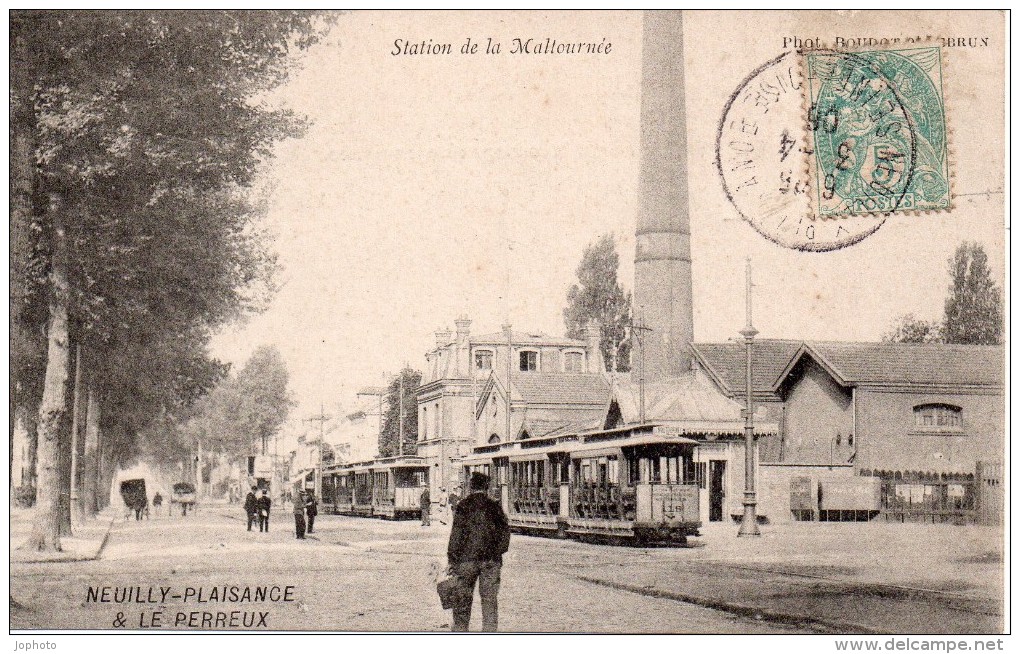 CPA 93 SEINE- SAINT- DENIS .  NEUILLY-PLAISANCE  & LE PERREUX  .   Station De  La  Maltournée  1906   Beau Plan Animé - Neuilly Plaisance