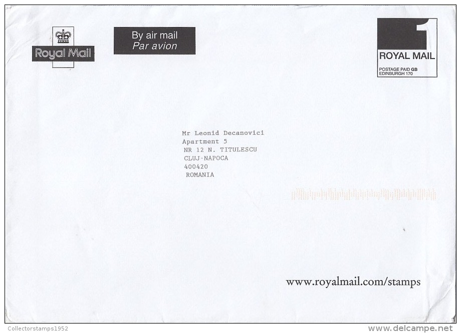 3001FM- ROYAL MAIL PREPAID COVER, EDINBURGH, UK - Altri & Non Classificati