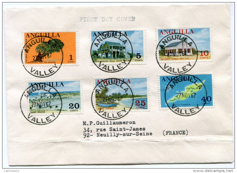 ANGUILLA LETTRE DEPART ANGUILLA 27 NOV 67 VALLEY POUR LA FRANCE - Anguilla (1968-...)