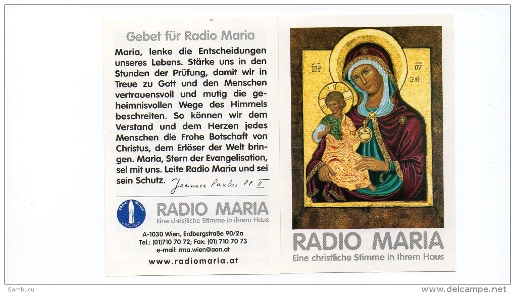 3 Stück Andenkenbild Von Radio Maria Mit Gebet Auf Rückseite - Religion & Esotericism