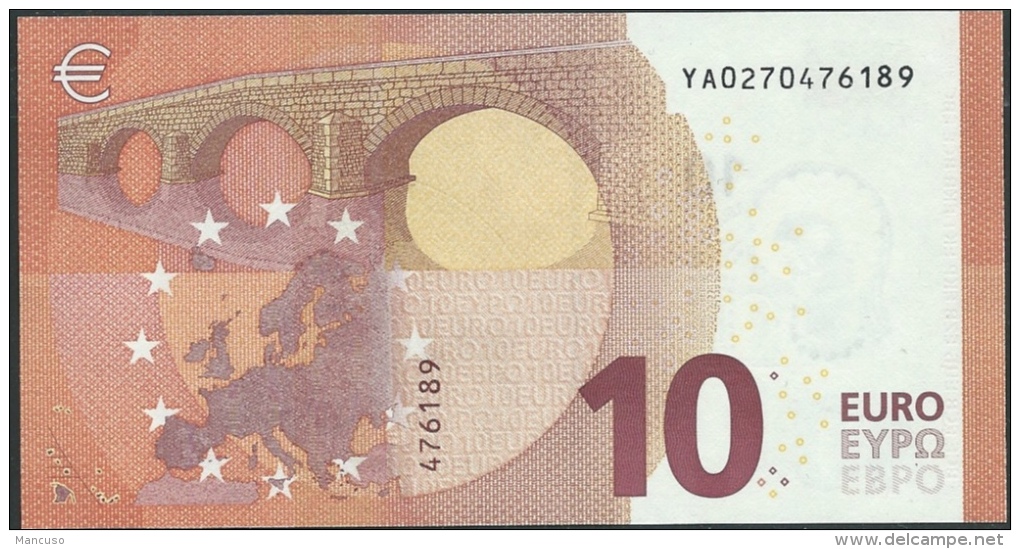 10  EURO DRAGHI  GRECIA  YA  Y001 I3   UNC - 10 Euro