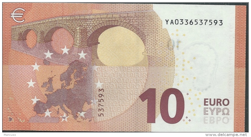 10  EURO DRAGHI  GRECIA  YA  Y001 G3   UNC - 10 Euro