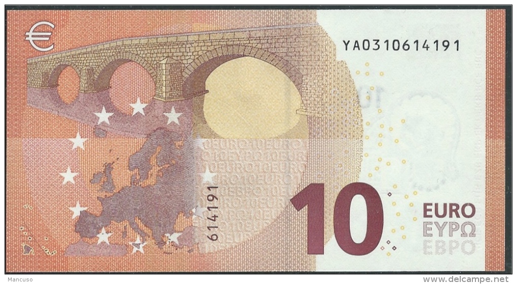 10  EURO DRAGHI  GRECIA  YA  Y001 E4   UNC - 10 Euro