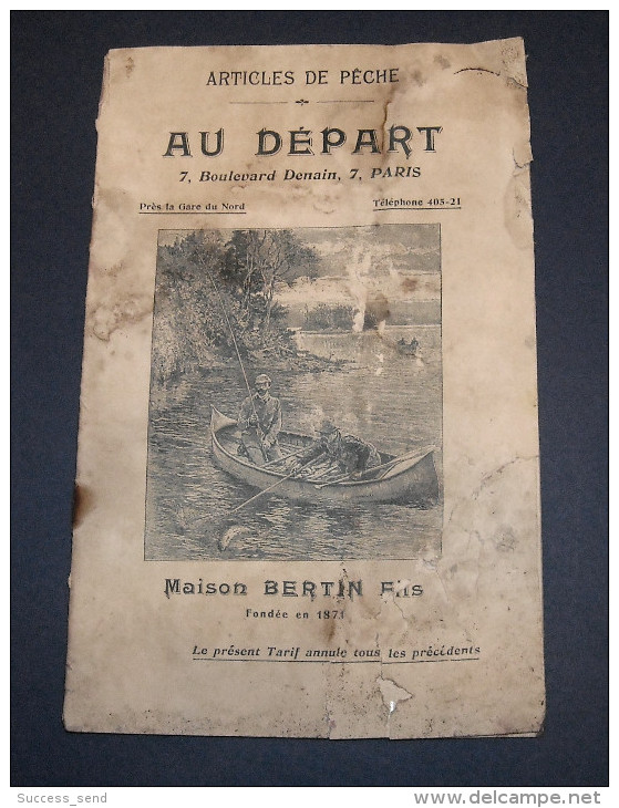 CATALOGUE ARTICLES DE PÊCHE MAISON BERTIN, AU DEPART, PARIS. 32 Pages. Complet. - Chasse/Pêche