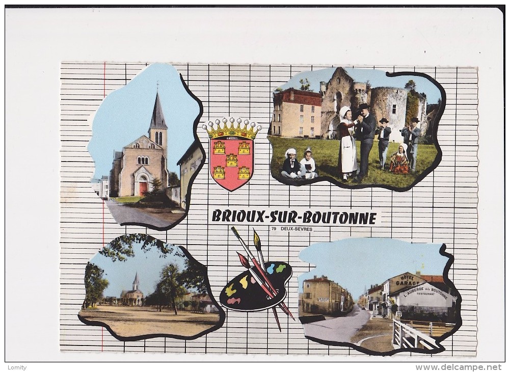 79 Brioux Sur Boutonne, 4 Vues + Blason - Brioux Sur Boutonne