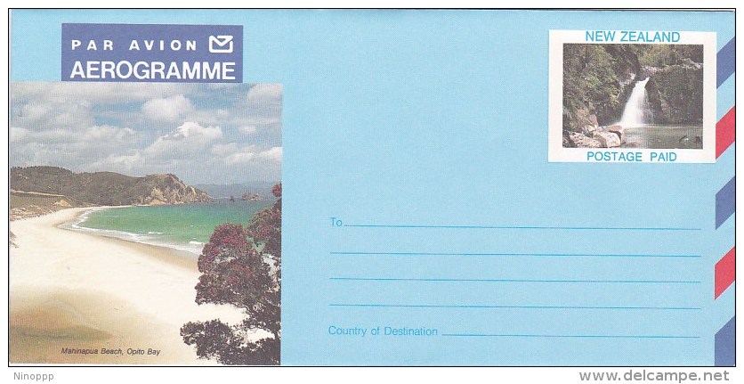 New Zealand  Postage Paid Aerogramme,Mahinapua Beach, Unused Aerogramme - Entiers Postaux