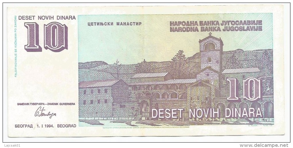 Yugoslavia 10 Novih Dinara 1994.  P-147 - Yougoslavie