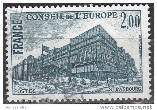 France 1980 Michel Service 26 O Cote (2008) 1.25 € Batîment Du Conseil Strasbourg Cachet Rond - Used
