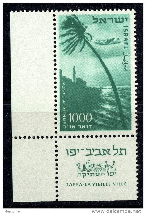 1953  Poste Aérienne 1000 Pr Jaffa- La Vieille Ville   Tab Complet **  MNH - Luftpost