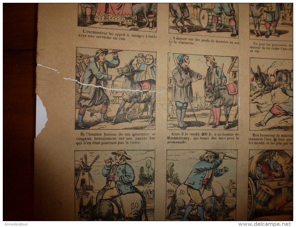 Vers 1900 Imagerie Pellerin  HISTOIRE D'UN PAUVRE ÂNE Texte De Mme Pape-Carpantier  Imagerie D'Epinal   Planche N° 1226 - Collections