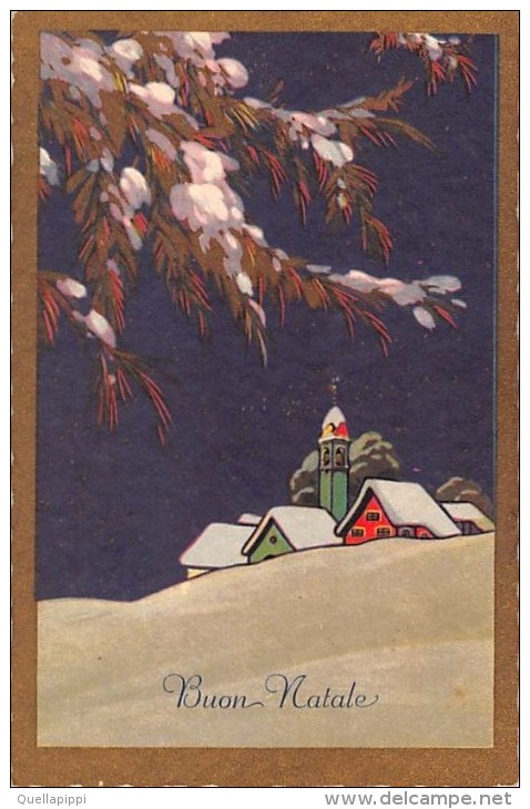 02800 "BUON NATALE" PAESAGGIO DI MONTAGNA, NEVE.   CART.  SPED. 1931 - Altri & Non Classificati