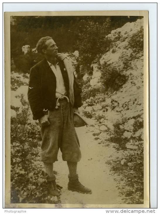 Roi Leopold De Belgique Alpiniste Dans Les Alpes Dolomites Ancienne Photo De Presse 1934 - Famous People