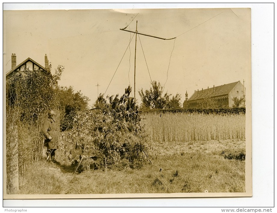 Belgique WWII Manoeuvres Militaires Poste De Radio Camouflé Ancienne Photo De Presse 1938 - War, Military