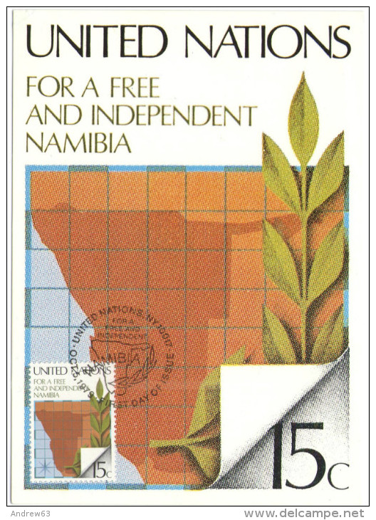 ONU - NAZIONI UNITE - UNITED NATIONS - NATIONS UNIES &ndash; 1979 - For A Free And Indipendent Namibia - Carte Maximu... - Maximumkaarten