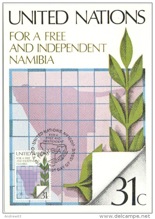 ONU - NAZIONI UNITE - UNITED NATIONS - NATIONS UNIES &ndash; 1979 - For A Free And Indipendent Namibia - Carte Maximu... - Maximum Cards