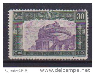 REGNO D'ITALIA   1930  PREVIDENZIA MILIZIA SASS. 272 MNH XF - Nuovi