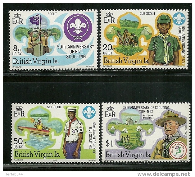 Virgin Islands     "Scouts"       Set       SC# 438-41   Mint - British Virgin Islands