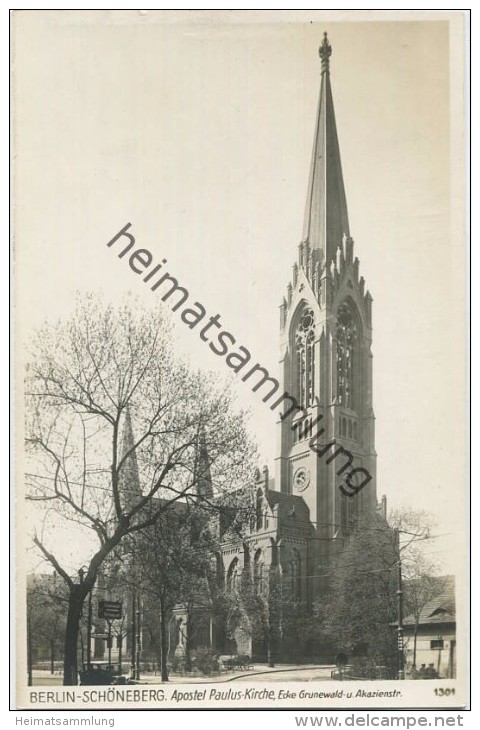 Berlin-Schöneberg - Apostel Paulus Kirche - Ecke Grunewald Und Akazienstrasse - Foto-AK 30er Jahre - Verlag Ludwig Walte - Schoeneberg