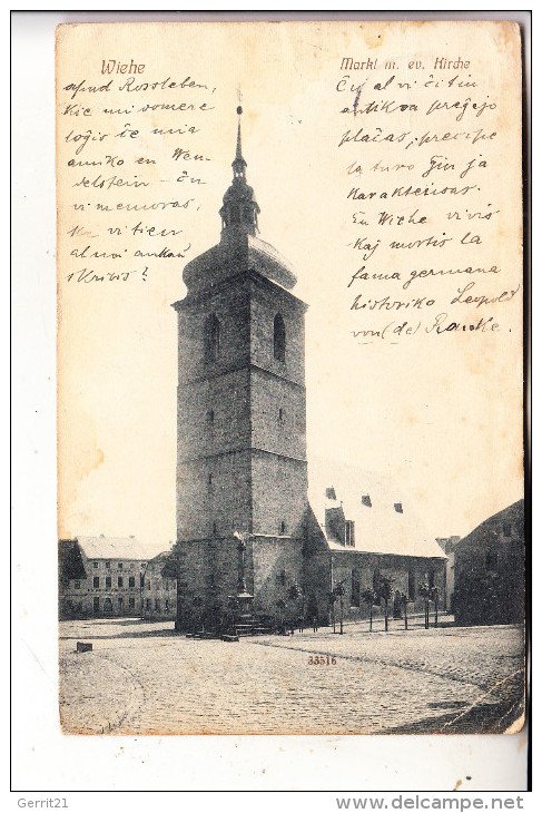 0-4736 WIEHE, Markt M. Ev. Kirche, 1912, Eckknick - Sondershausen