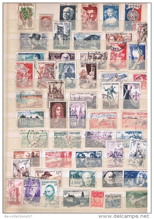 France ///    + De 50 Timbres Oblitérés Avant 1960 - Collections