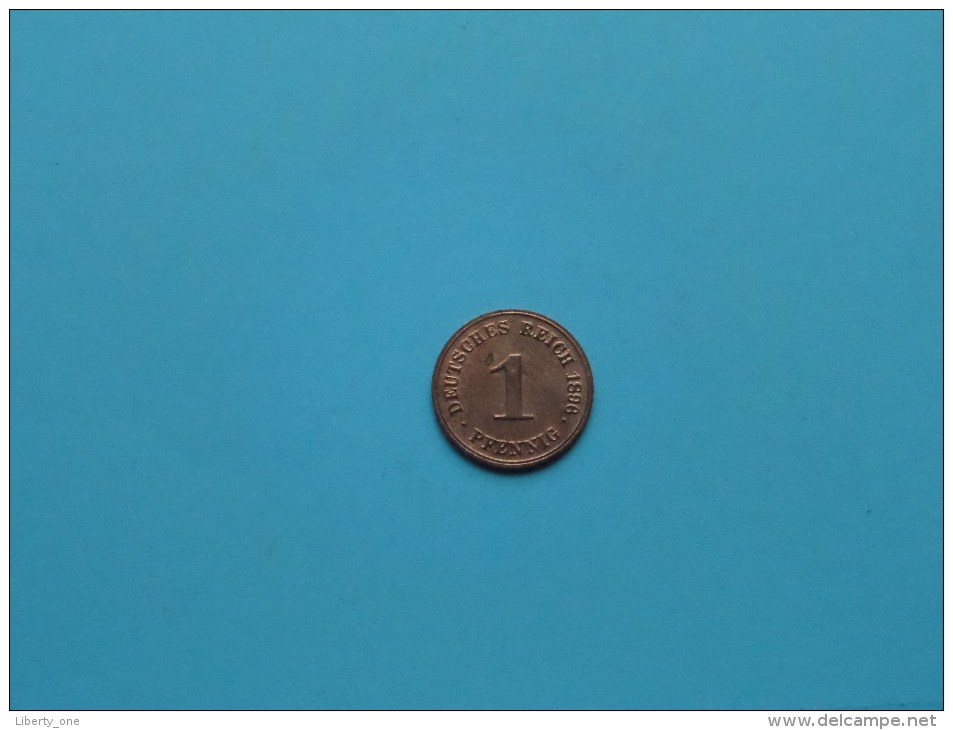 1896 G - 1 Pfennig / KM 10 ( Uncleaned - For Grade, Please See Photo ) ! - 1 Pfennig