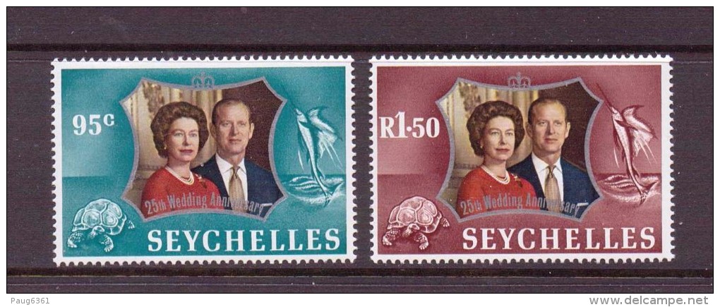 SEYCHELLES 1972 ELIZABETH   YVERT N°303/04  NEUF  MLH* - Seychelles (...-1976)