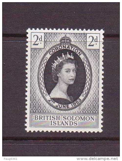SALOMON 1953  ELIZABETH   YVERT N°79  NEUF  MLH* - Salomonseilanden (...-1978)
