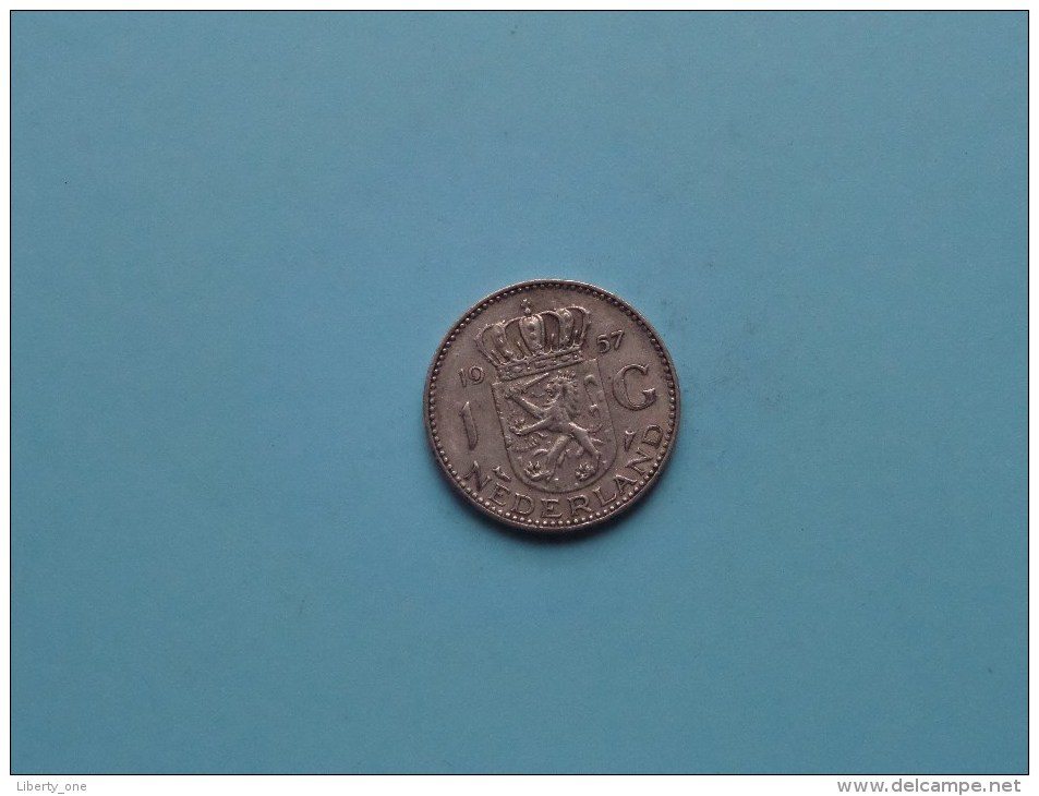 1957 - 1 Gulden / KM 184 ( Uncleaned - For Grade, Please See Photo ) ! - 1948-1980 : Juliana