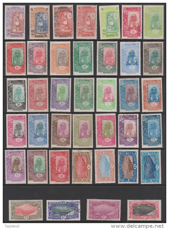 SOMALI COAST - 1915-1933 Views, Etc, Complete Set Of 39. Scott 80-118. Mint Hinged (four Are Used). Odd Small Fault - Nuovi