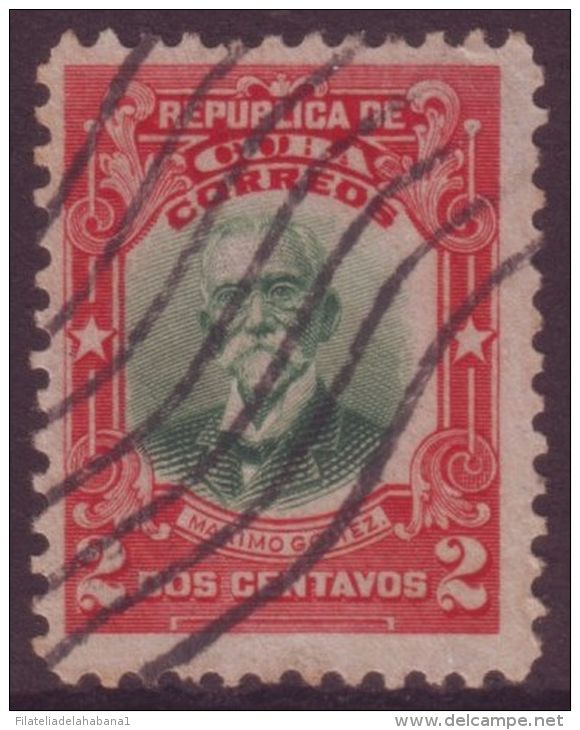 1910-5 CUBA 1910 REPUBLICA. MAXIMO GOMEZ. CENTRO DESPLAZADO IZQUIERDA. CANCELADO - Oblitérés