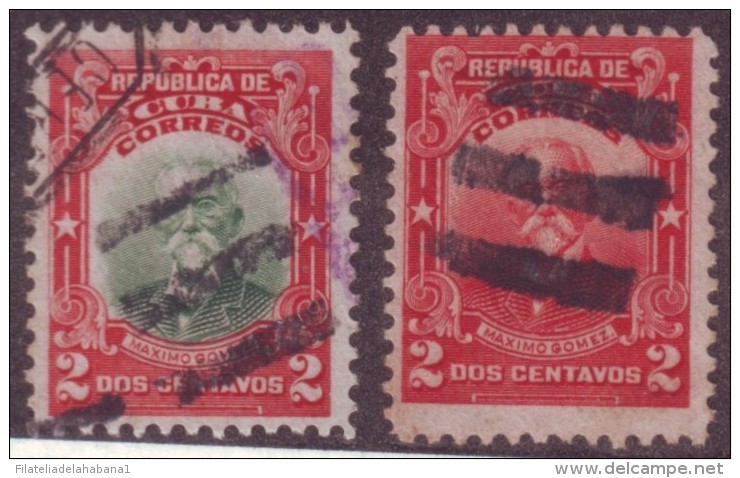 1910-19 CUBA 1910 REPUBLICA. 1910-1911 2c. MAXIMO GOMEZ FANCY CANCELACION 3 - Oblitérés