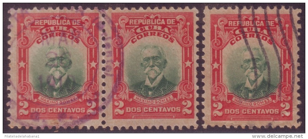 1910-13 CUBA 1910 REPUBLICA. 2c. MAXIMO GOMEZ. CENTRO DESPLAZADO ABAJO - Oblitérés