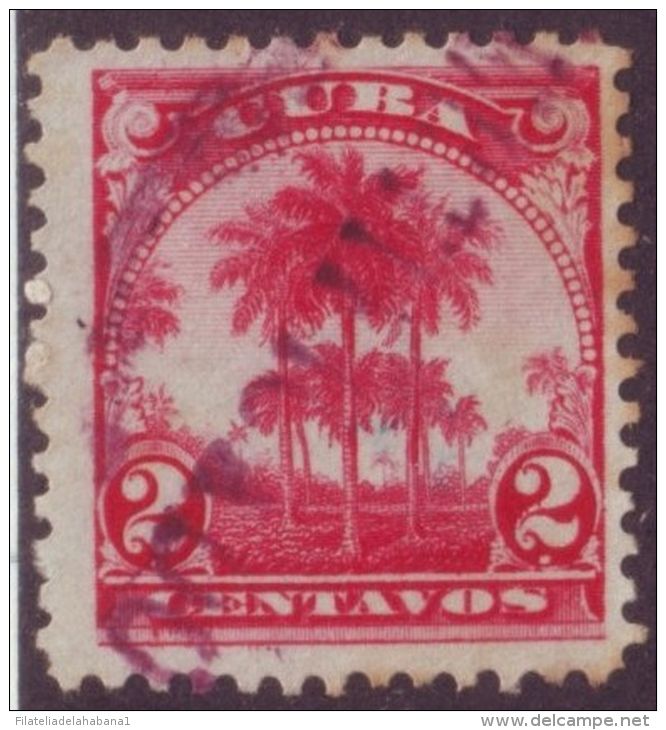 1905-12 CUBA 1905 REPUBLICA. 2c PALMAS. CANCELADOR DE CERTIFICADO - Oblitérés