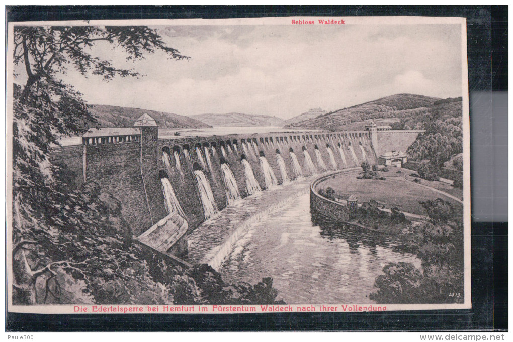 Waldeck - Edertalsperre - Staumauer Nach Ihrer Vollendung - Waldeck