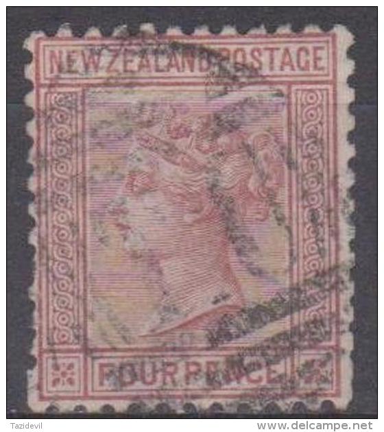 NEW ZEALAND -  1874 4d Queen Victoria. Scott 54. Used - Used Stamps