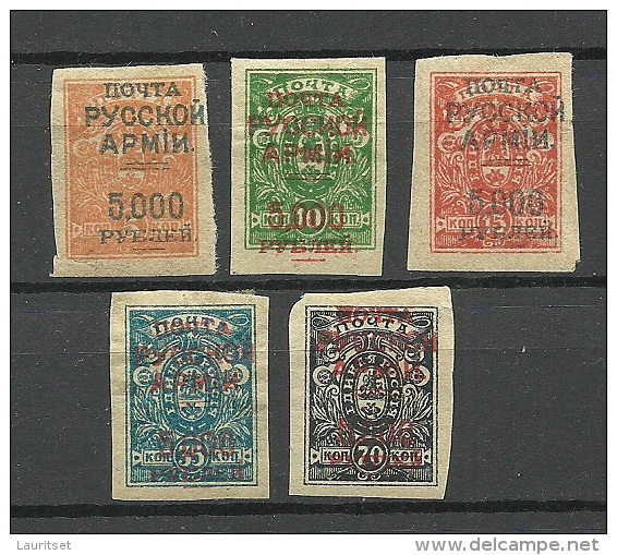 RUSSLAND RUSSIA 1920 Bürgerkrieg Wrangel Armee Lagerpost Gallipoli Denikin Army Stamps * - Wrangel Army