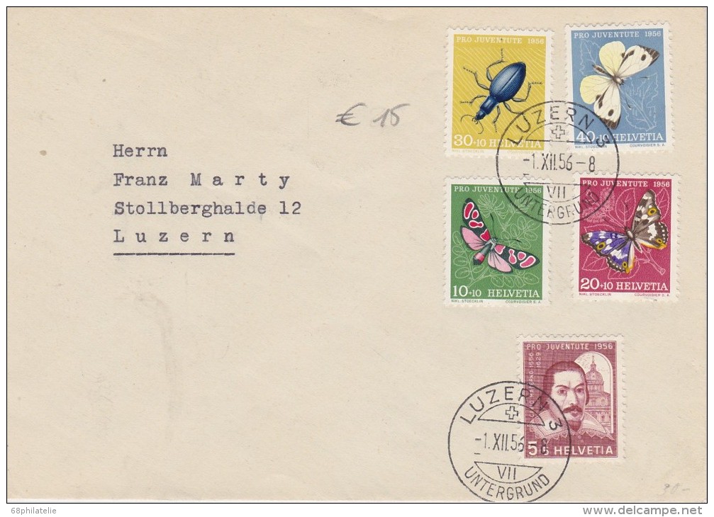 SUISSE 1956 LETTRE DE LUCERNE - Lettres & Documents