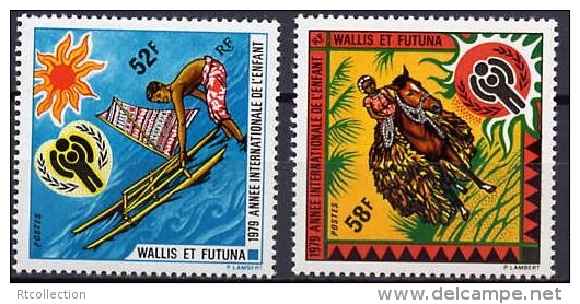 Wallis & Futuna 1979 International Year Of Child IYC Celebrations Emblem Horse Stamps MNH SC 229-230 Michel 337-338 - Unused Stamps