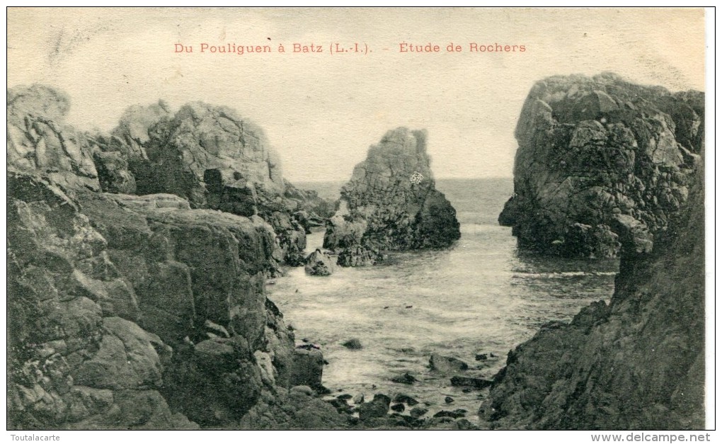 CPA 44 DU POULIGUEN A BATZ ETUDE DE ROCHERS - Batz-sur-Mer (Bourg De B.)