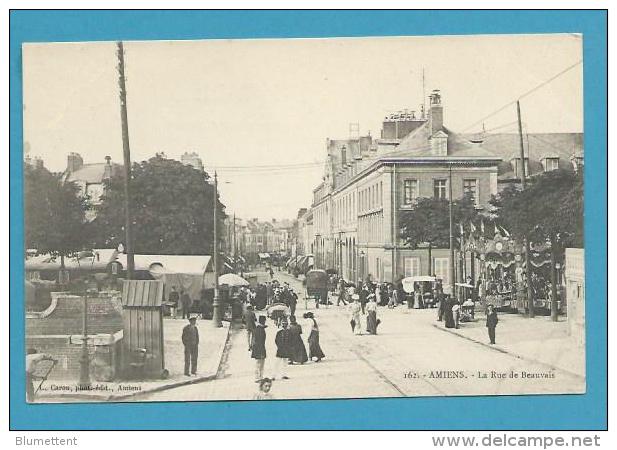 CPA 162 - Marchands Ambulants Fête Foraine Manège Rue De Beauvais AMIENS 80 - Amiens