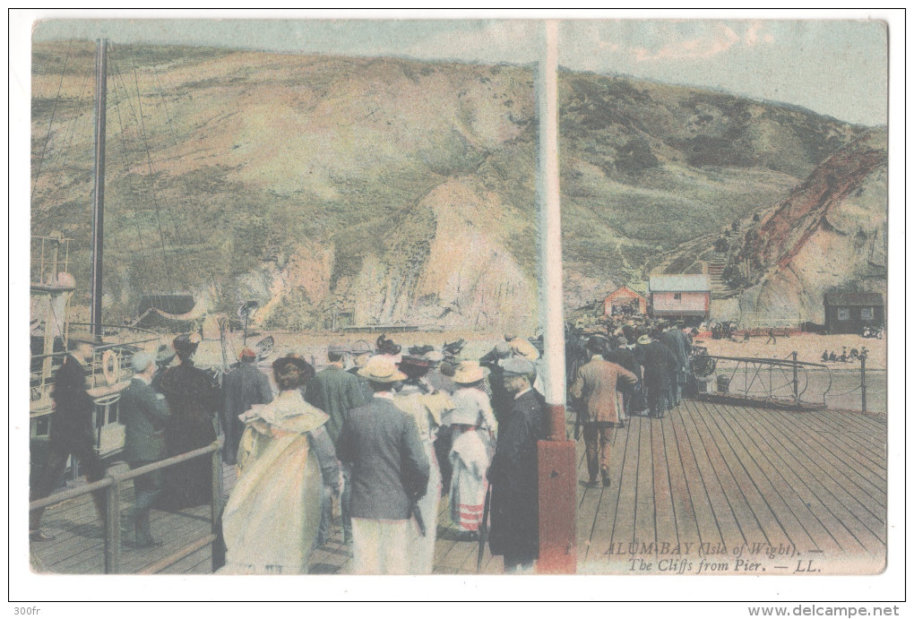 ALUM BAY Isle Of Wight The Cliffs From Pier LL CANCELLATION VENTNOP 1908 - Autres & Non Classés