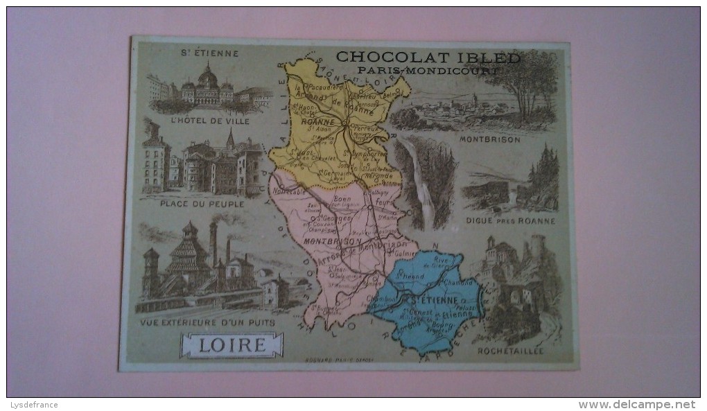 PUBLICITE DU CHOCOLAT IBLED - DEPARTEMENT DE LA LOIRE  - PORT 1 EURO - Chocolat