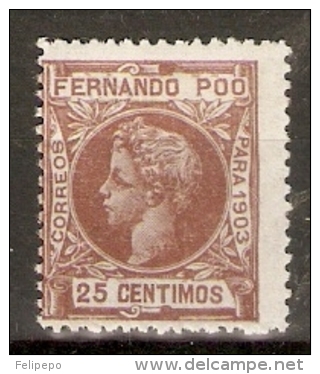 FERNANDO POO 1903 EDIFIL 127* MUESTRA - Fernando Po