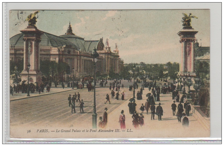 CPA - FRANCE - 1907 - PARIS - Le Grand Palais Et Le Pont Alexandre III. Cachet NIMY . - Ile-de-France