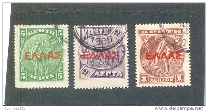 1910 BULGARIE Y &amp; T N° 76 - 77 - 78 ( O ) Administration Grecque - Creta